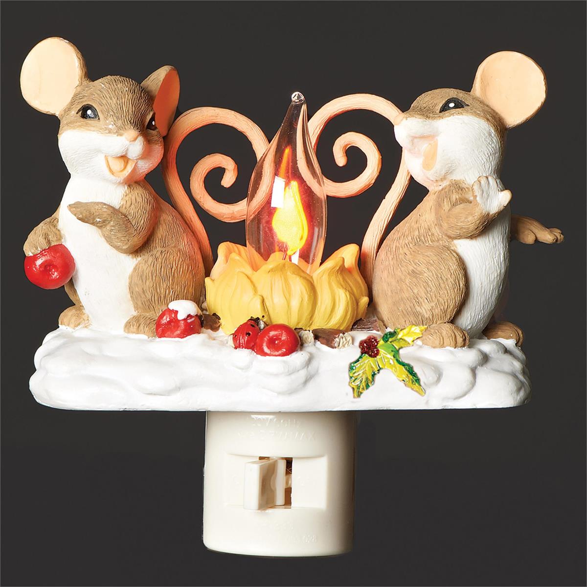 Charming Tails Mice by Campfire Night Light