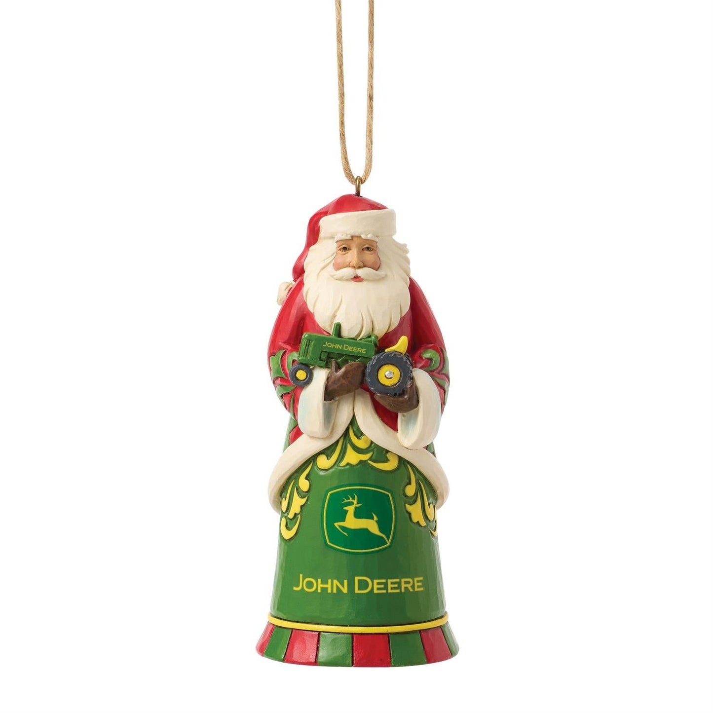 Santa with John Deere Tractor Ornament