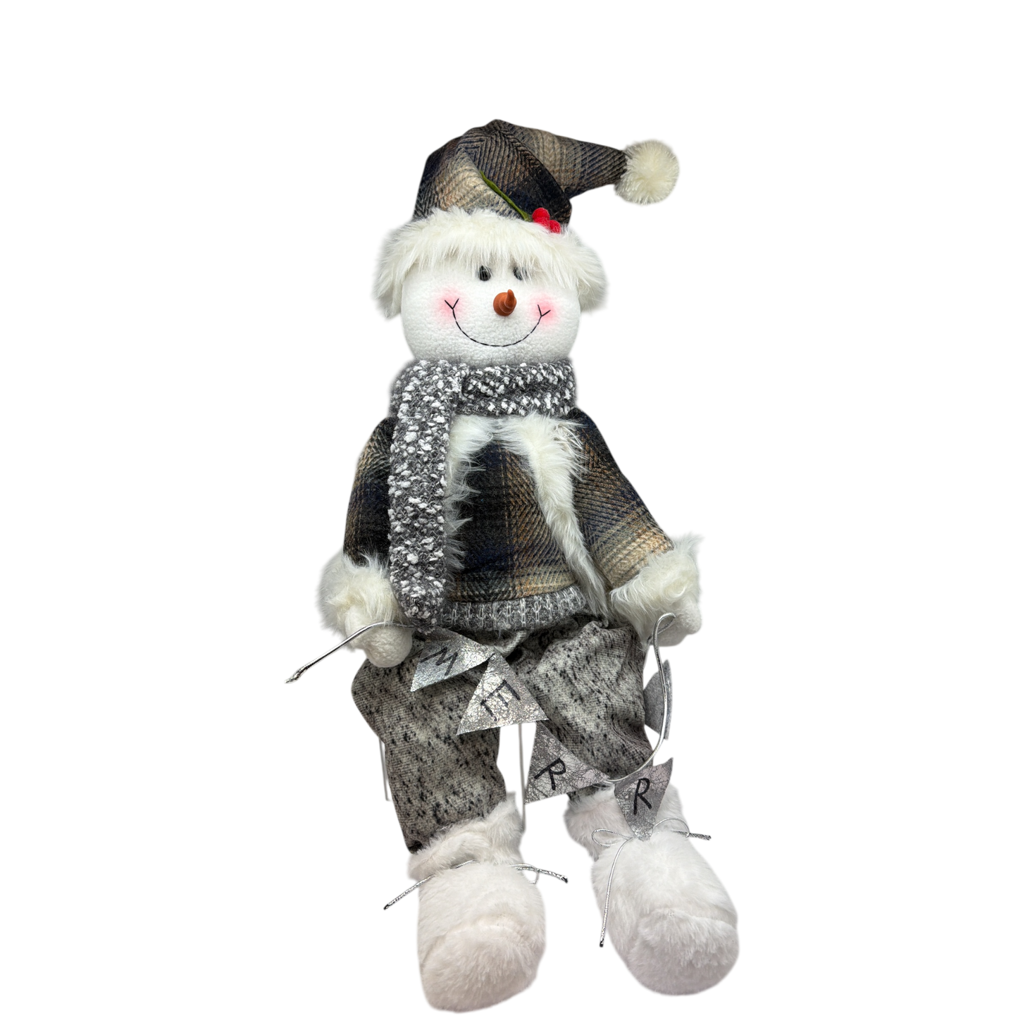 Animated  Snowman With Banner Shelf Sitter
