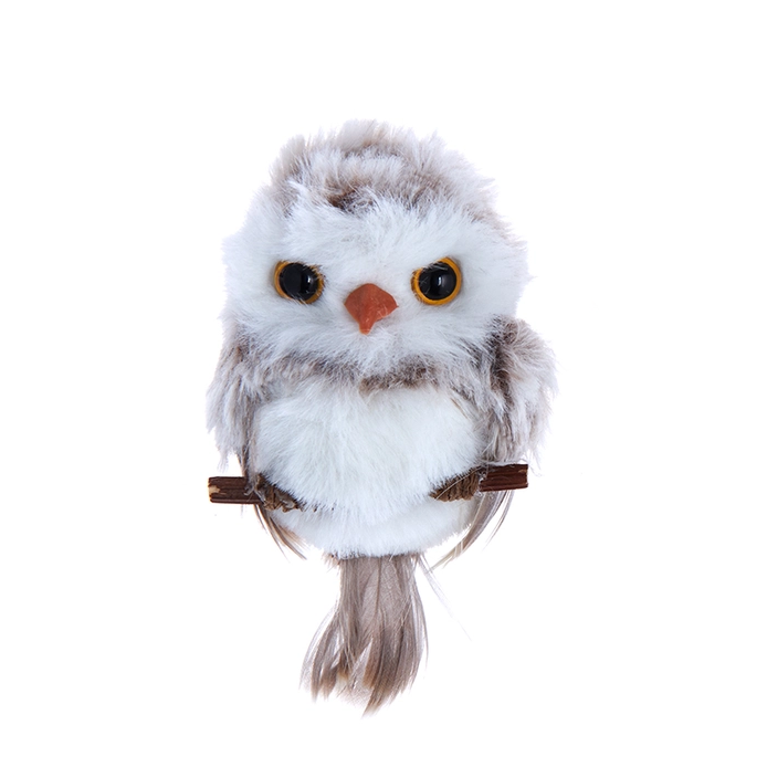 Small Round Brown Owl Ornament