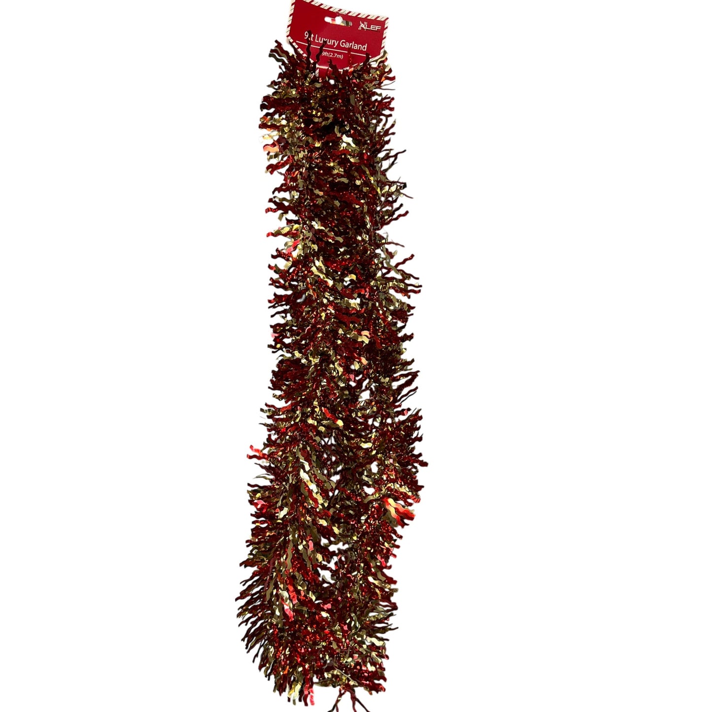 Red and Gold Holographic  Garland  Wavy Cut  3ply