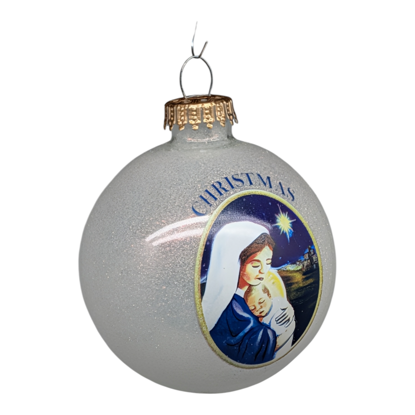 Mother and Child Nativity Glass Ball Ornament