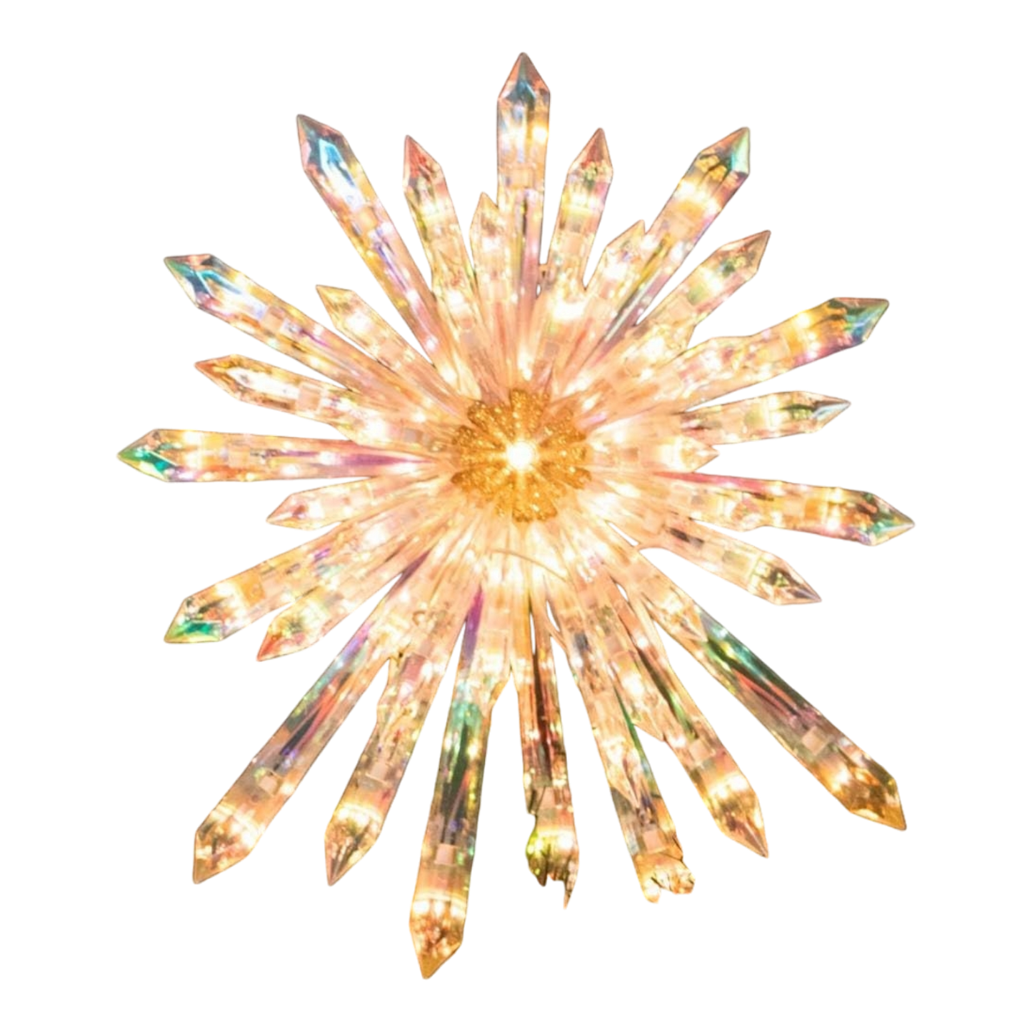 Lighted Acrylic Starburst Tree Topper with 50 Lights