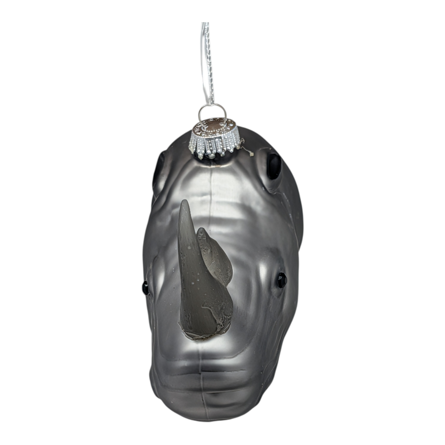 Glass Rhino Head Figurine Ornament