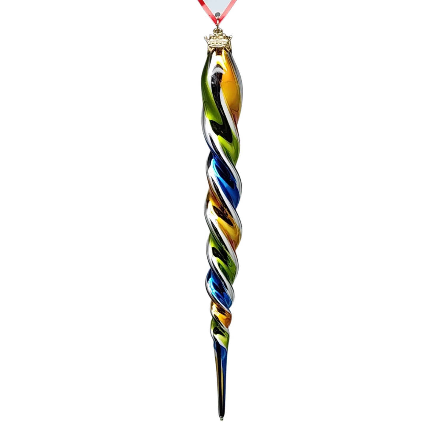 Rainbow Twister Glass Icicle -