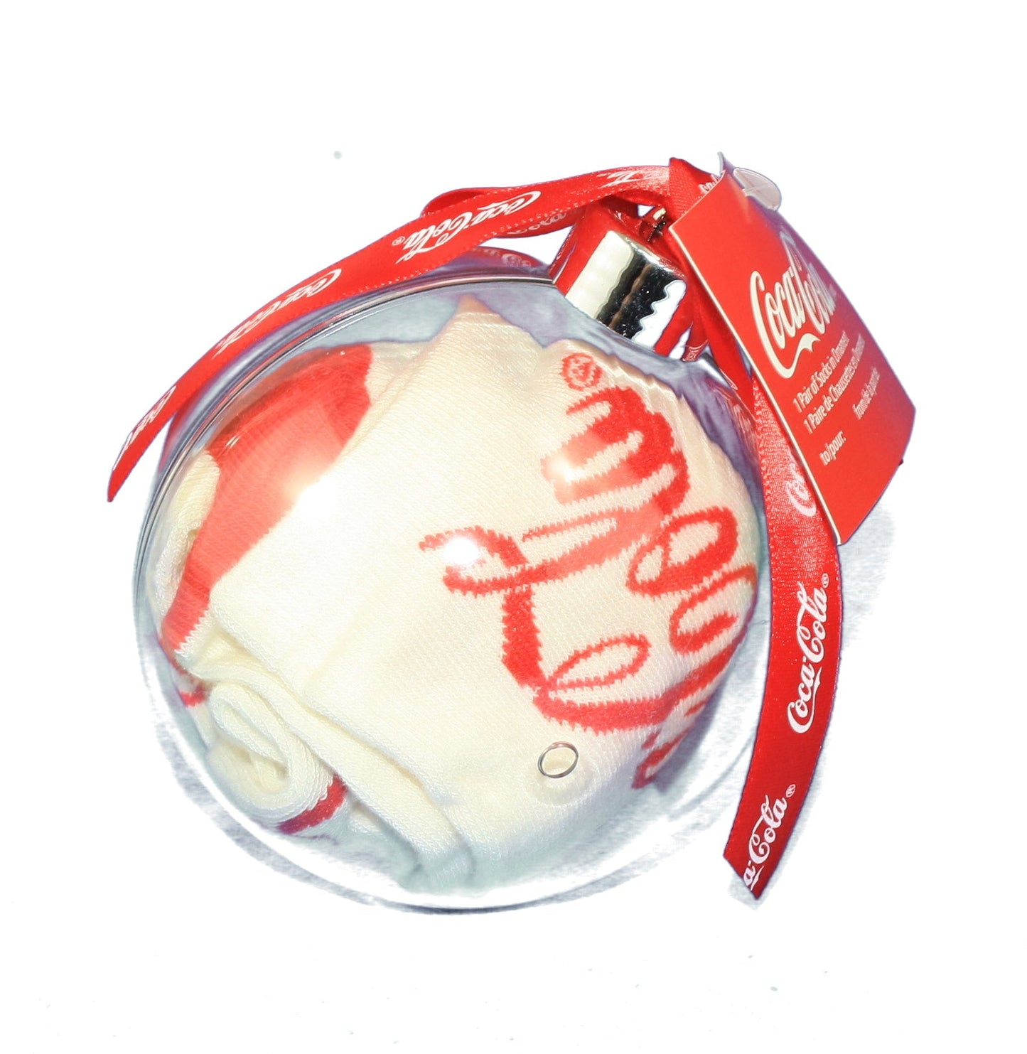 Coca-Cola Socks In Acrylic Ball - Red