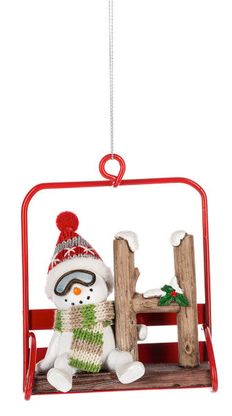 Chairlift Critter Ornament - Letter