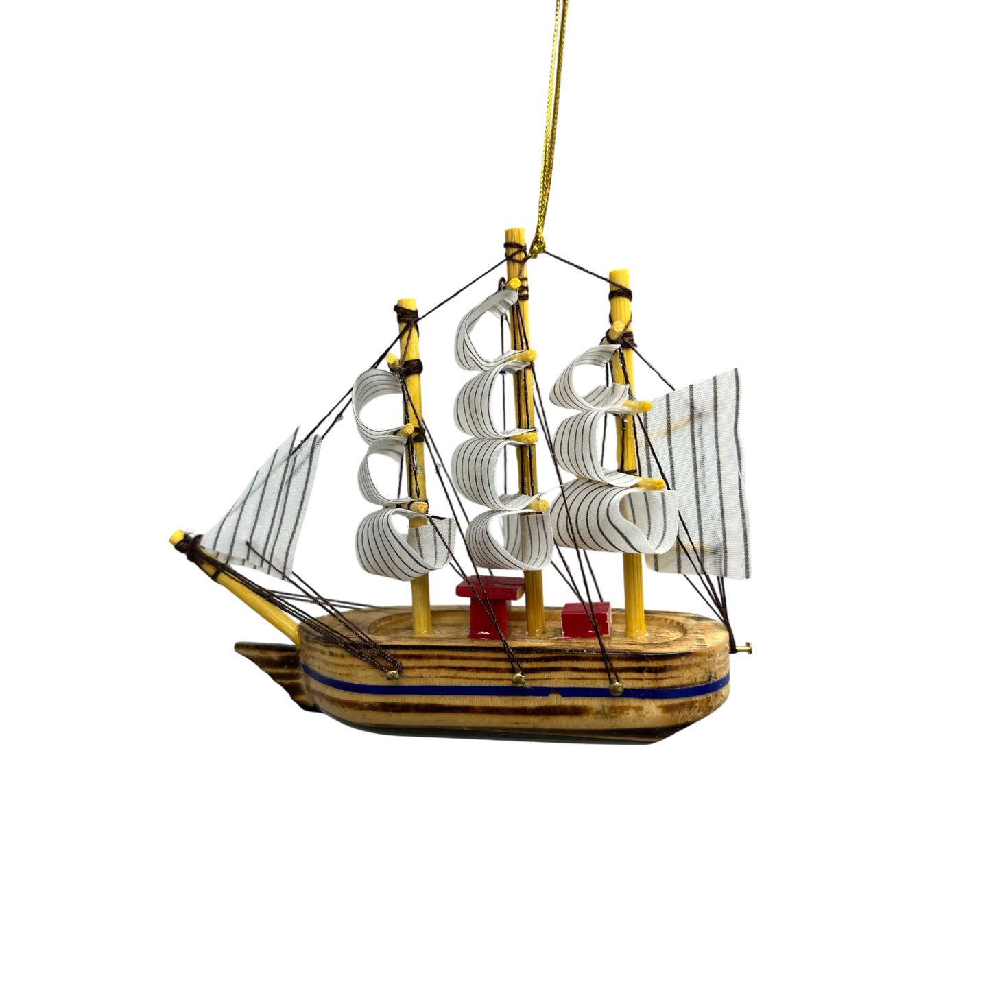 Schooner Brown Boat Ornament