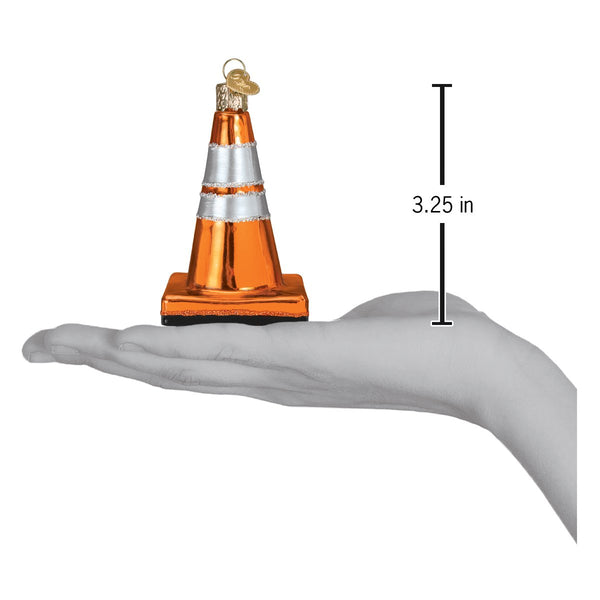 Traffic Cone Glass  Ornament