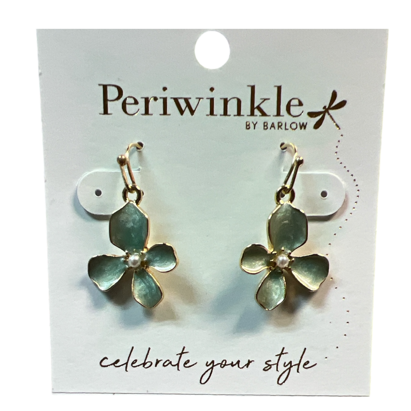 Dogwood Flower Earrings – Greenish Blue
