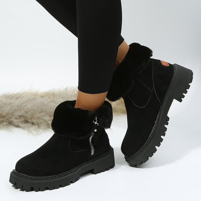 Women’s Plush Snow Boots – Warm Waterproof Winter Boots (Plus Size)