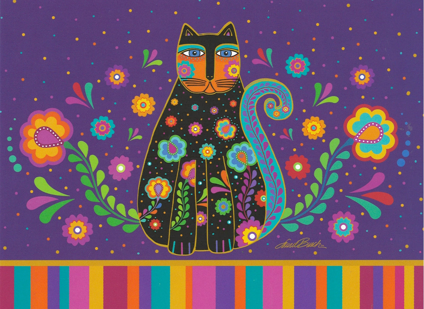 Mystic Cat Garden Greeting Card -  Blank Card
