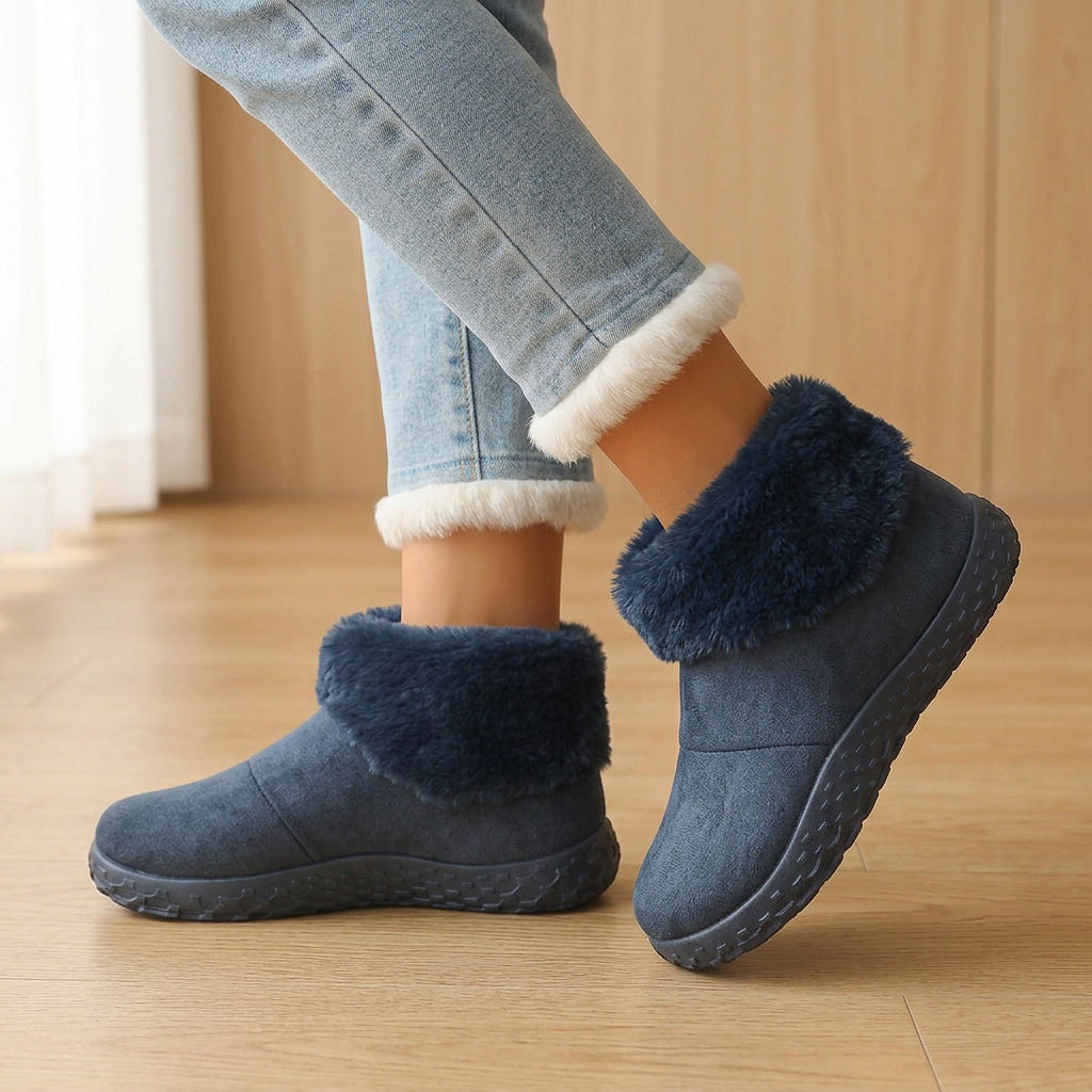 Women's Faux-Fur-Lined Slip-On Slipper Boots