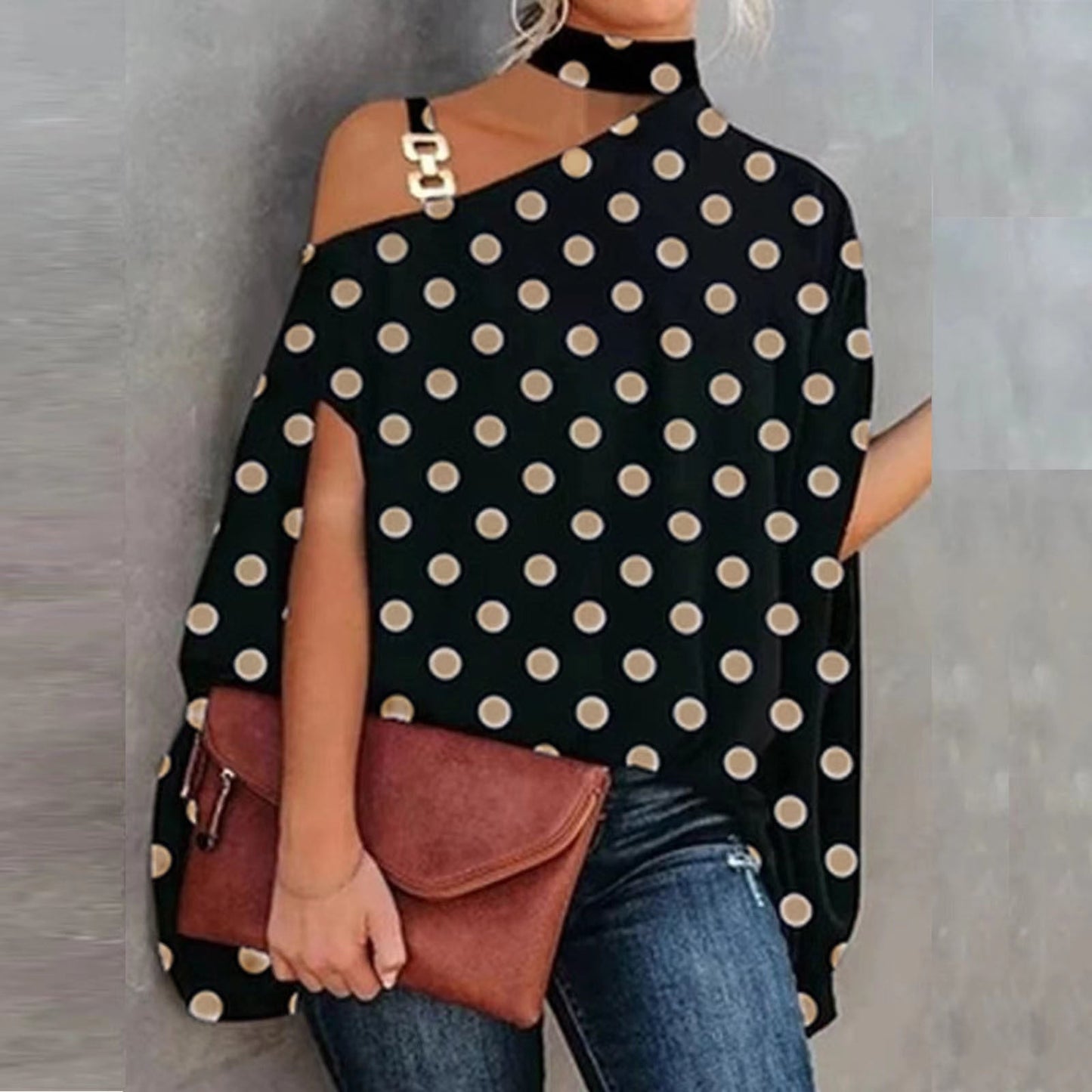 Women's V-Neck Printed Off-Shoulder Vest Top | 6 Prints S–XXL
