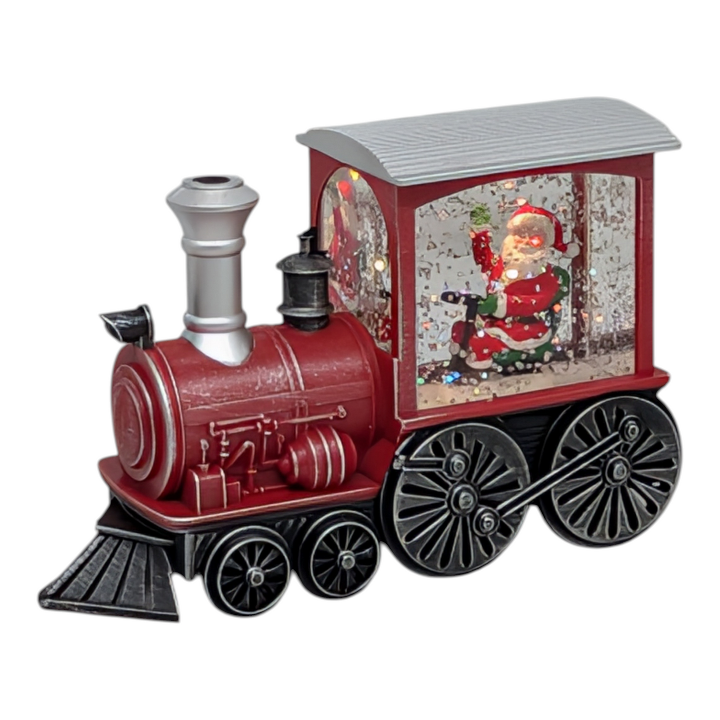 Lighted Snowglobe Train - Santa