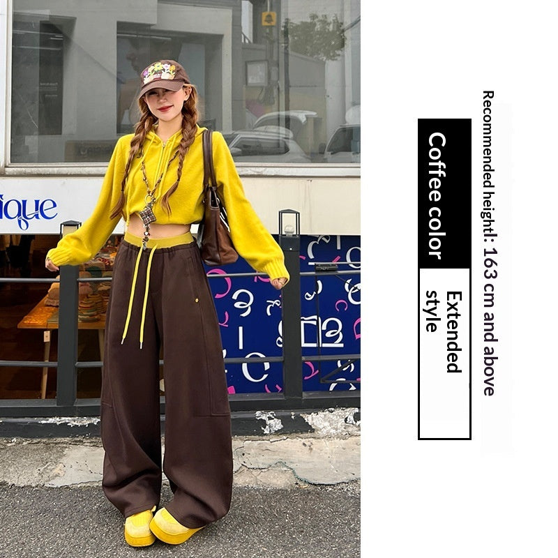 Women's High-Waisted Fleece-Lined Wide-Leg Pants