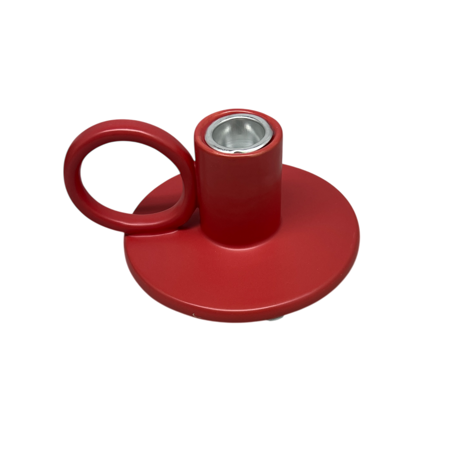 Crimson Glow Ceramic Candle Holder