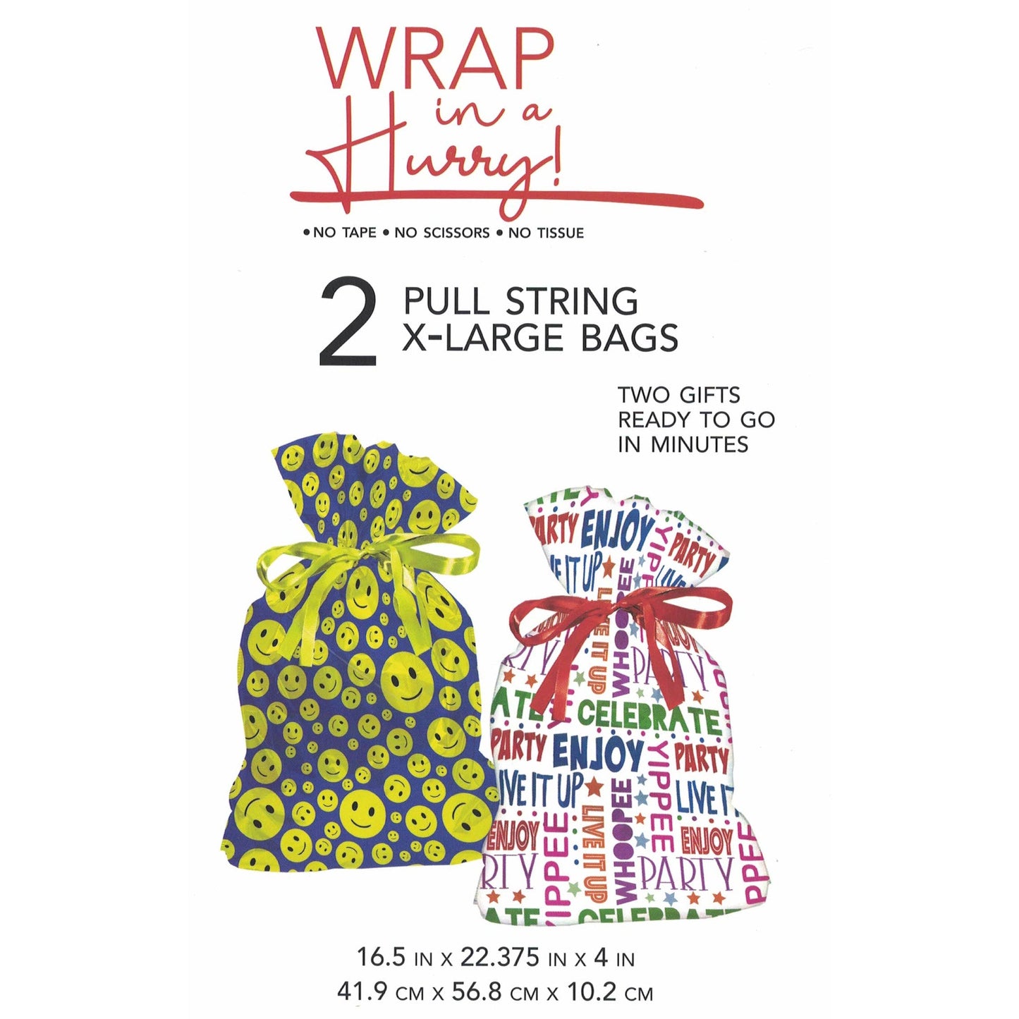 Extra Large Pull String Gift Bags - Smiles and Notions