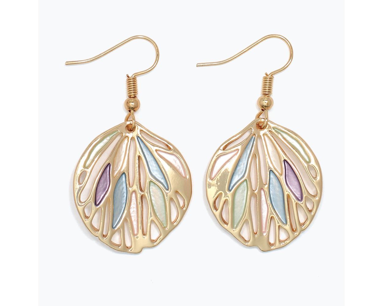 Pastel Wing Medallion Earrings