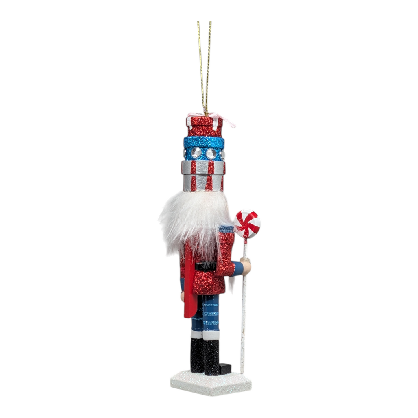 Hollywood 6 inch Wooden Nutcracker - Gift Hat Red/Blue