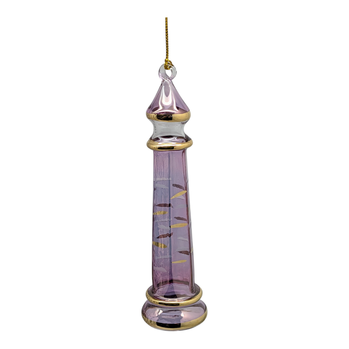 The Egyptian Glass Lighthouse Ornament - Beacon of Amethyst