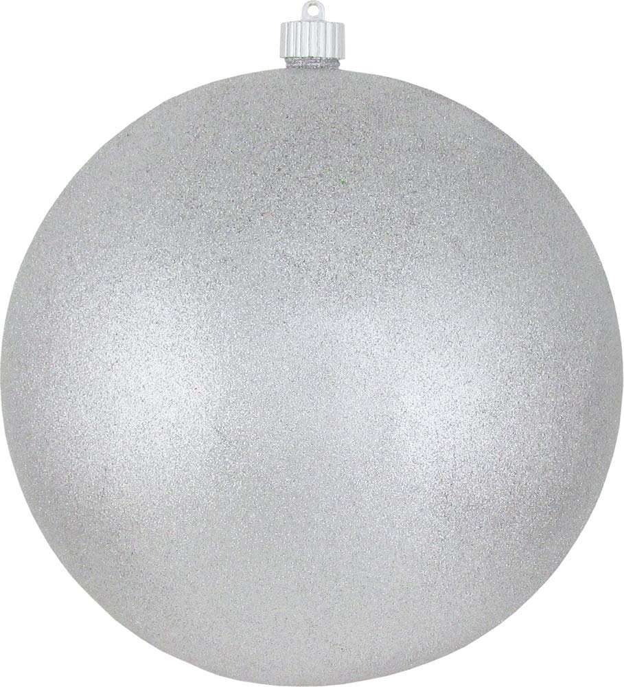 10" Commercial Shatterproof Ball Ornament - Silver Glitter