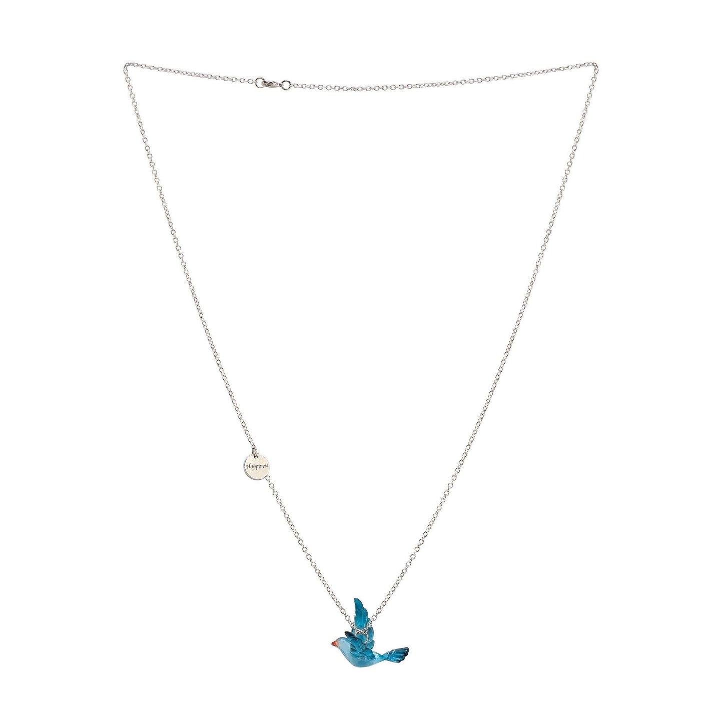 Happiness Bluebird Necklace - Silver-tone Chain