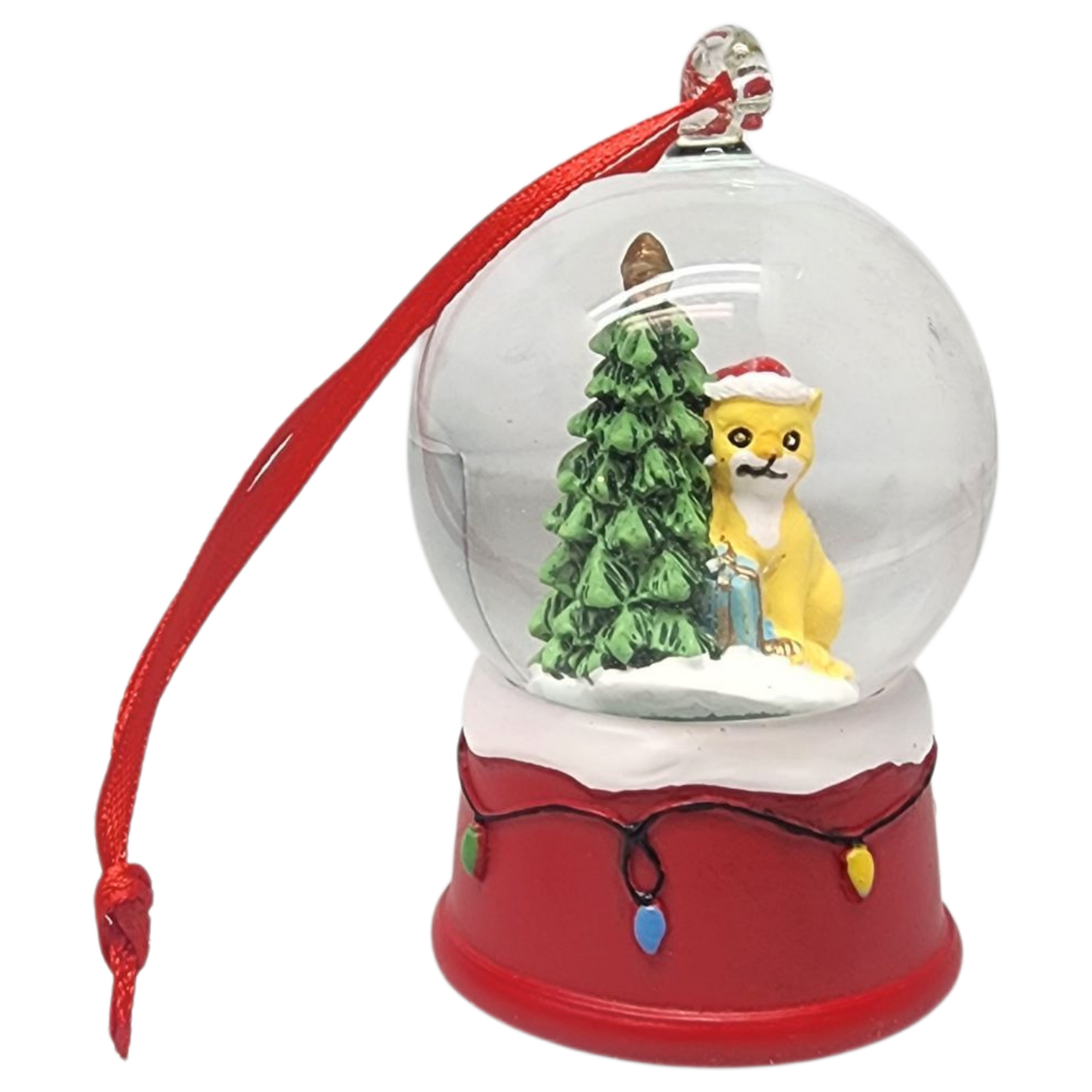 Charming Kitty Snow Globe Ornament - Ginger Cat