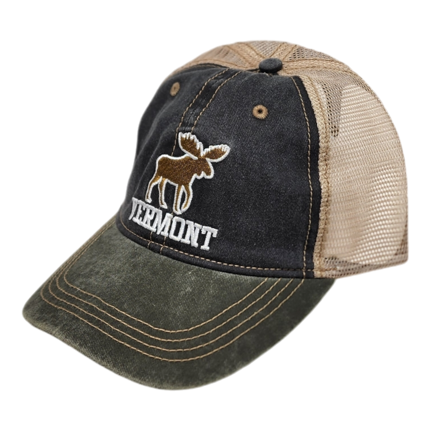 Two Tone Cap Vermont Moose - Green/Blue