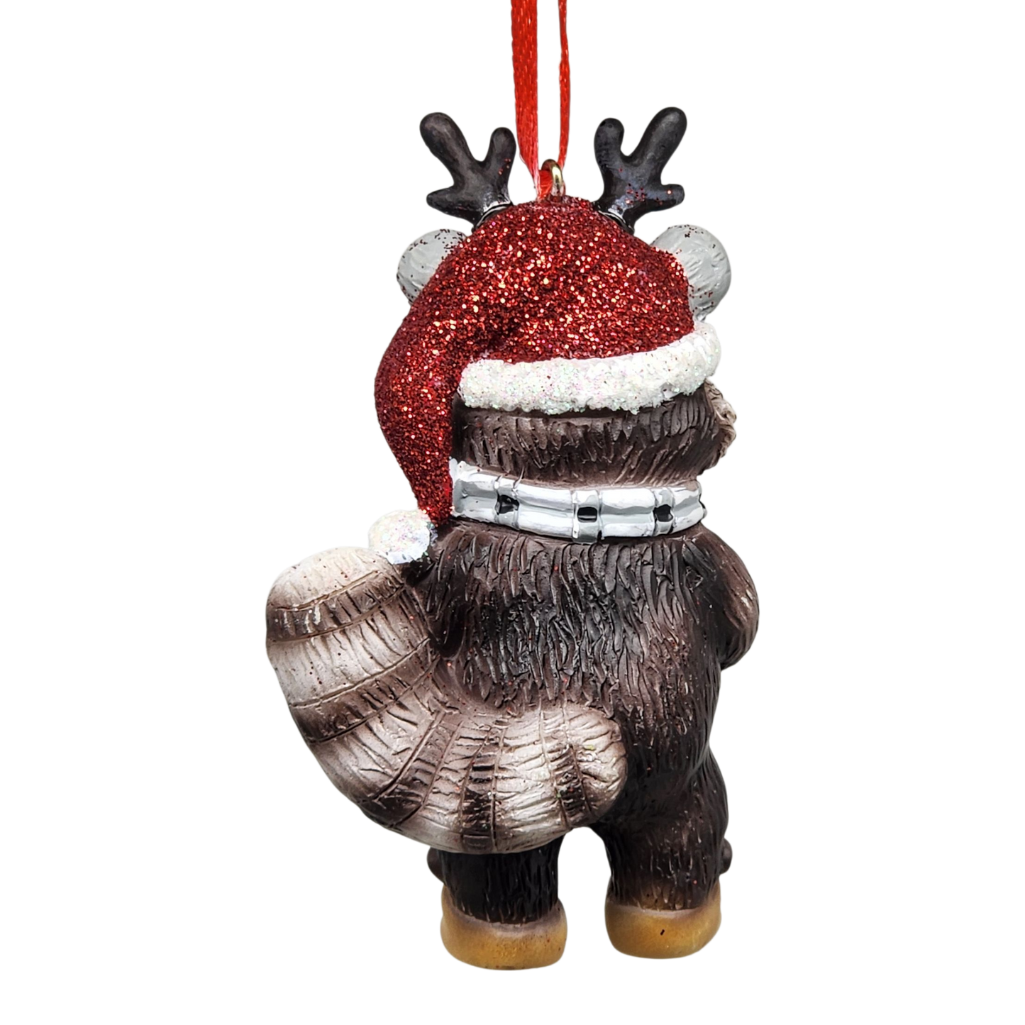 Adorable Christmas Raccoon Ornament - Approximately 4 Inches