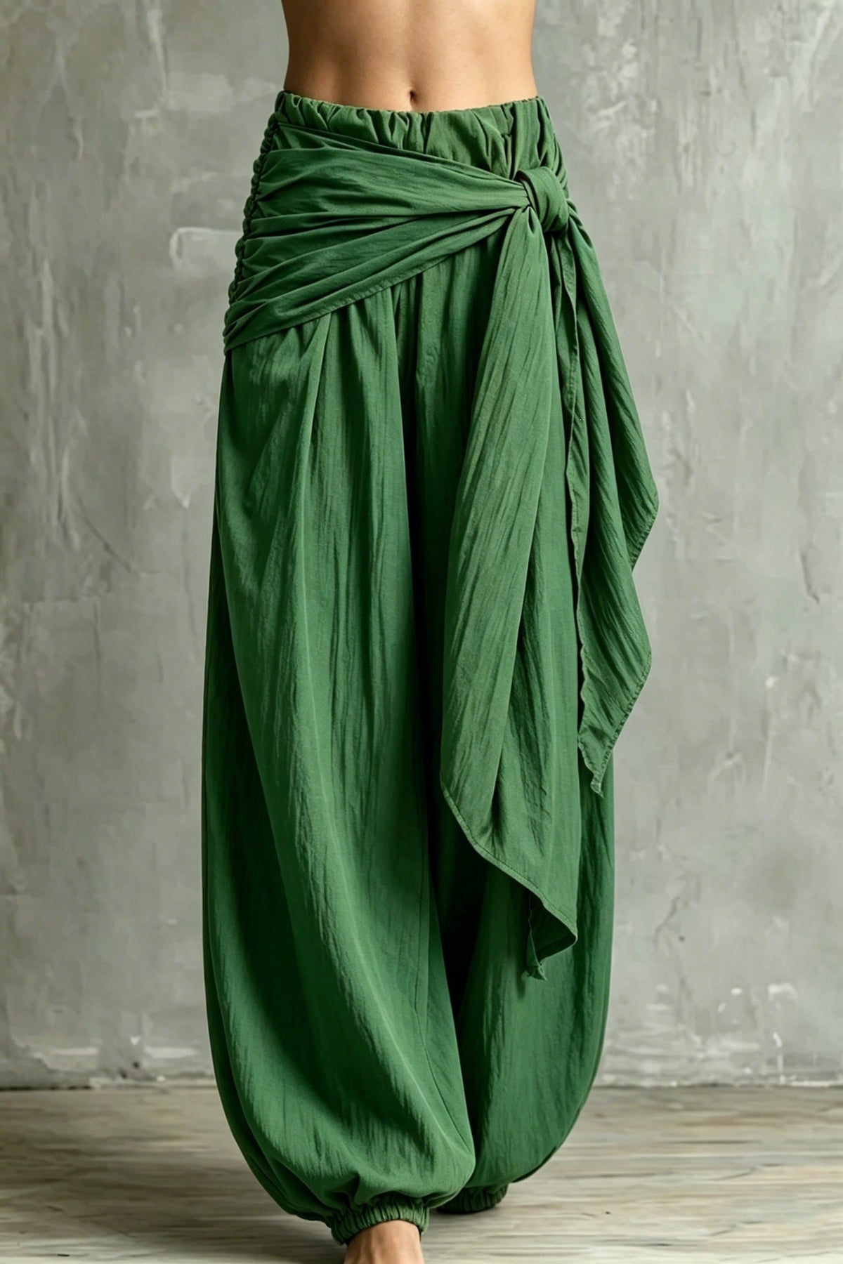 Women's High-Waist Tie-Waist Wide-Leg Pants