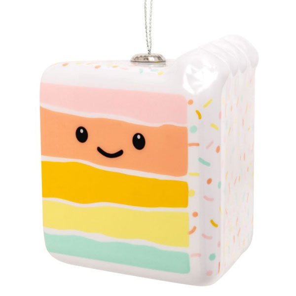 Rainbow Slice of Cake Shatterproof Ornament