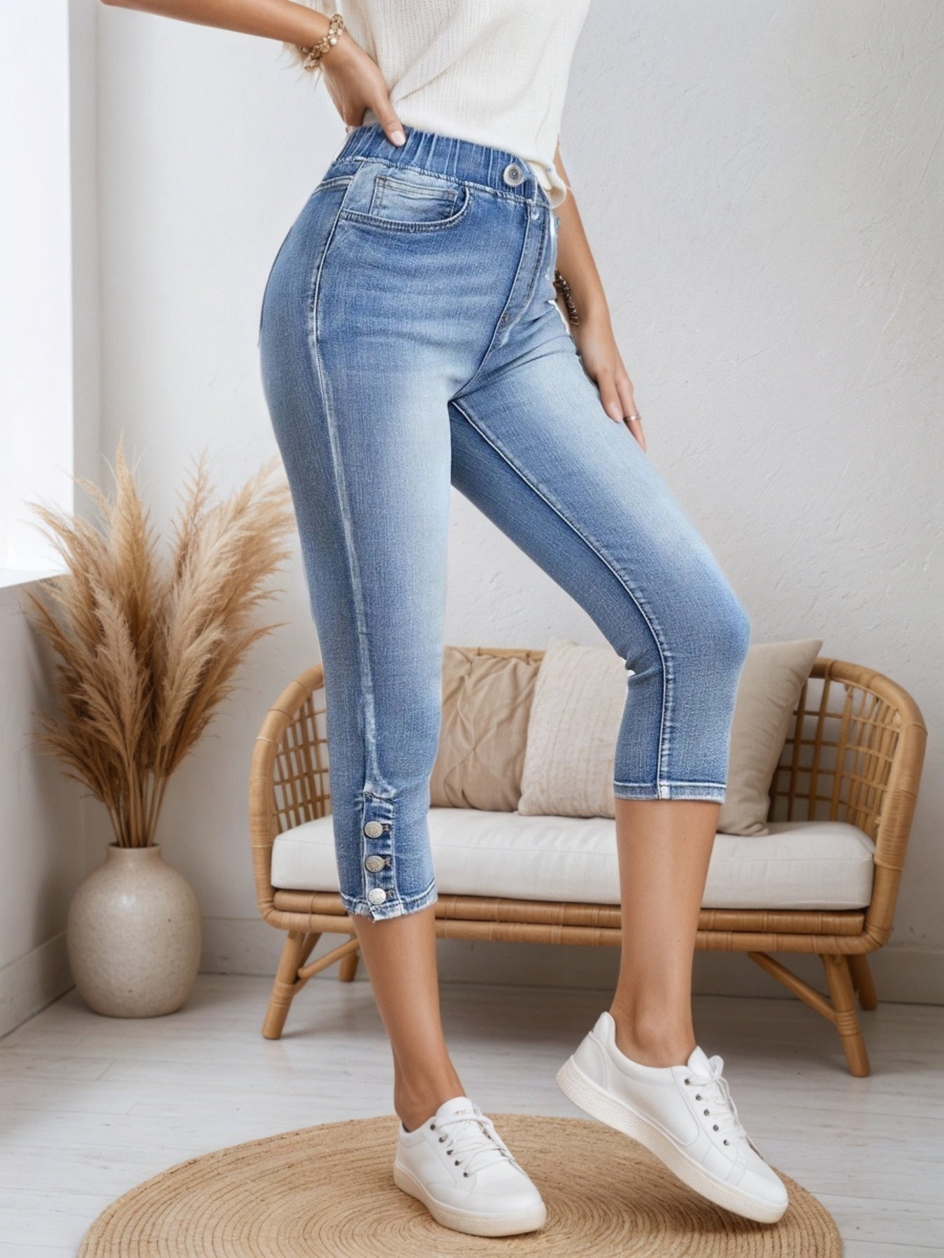 Women’s Drawstring Denim Shorts
