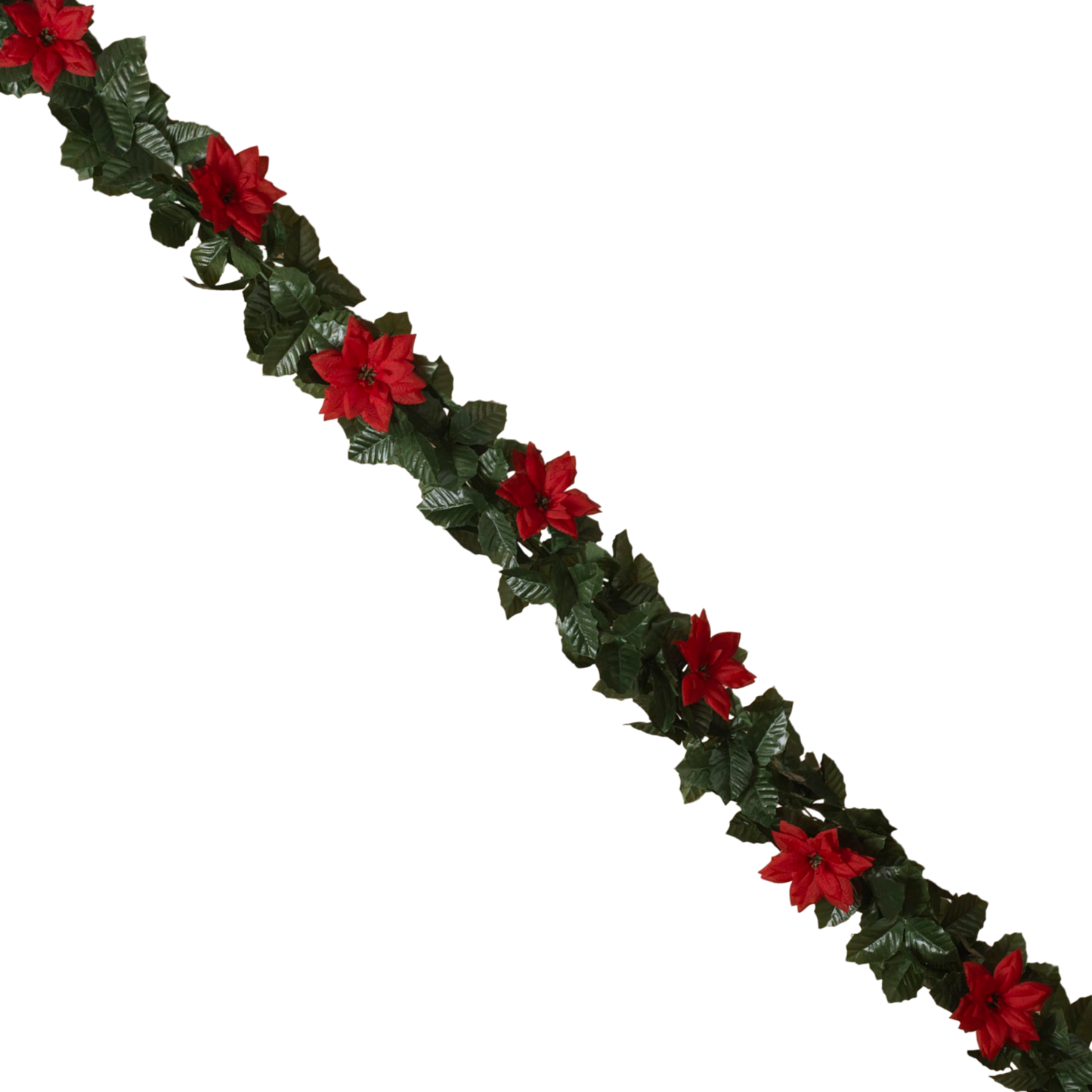 Poinsettia and Holly 20" Chain Garland -
