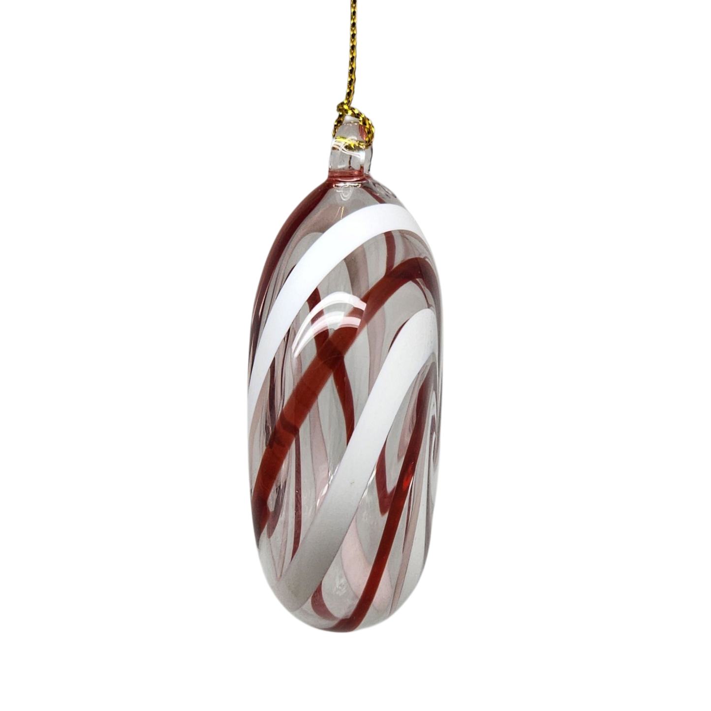 Peppermint Swirl Egyptian Glass Disc Ornament