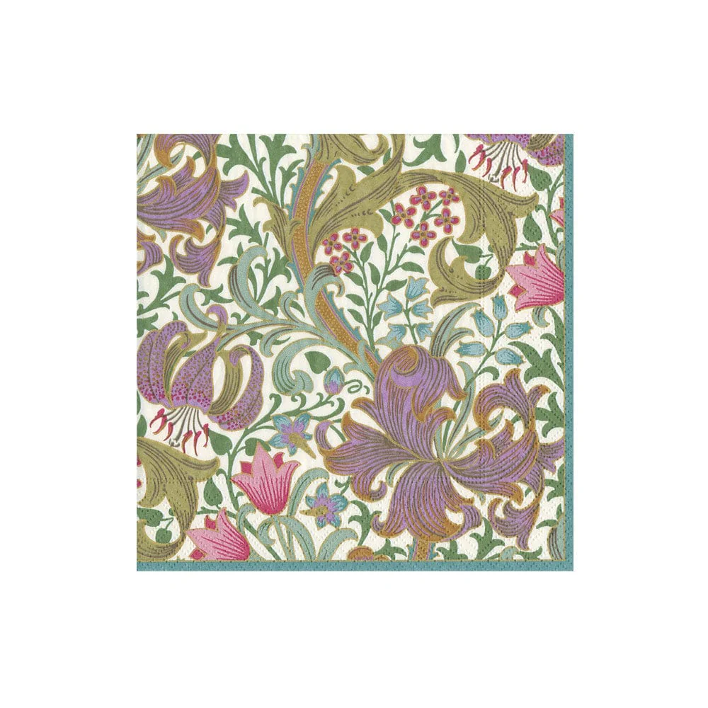 Golden Lily (Ivory) - Cocktail Napkin