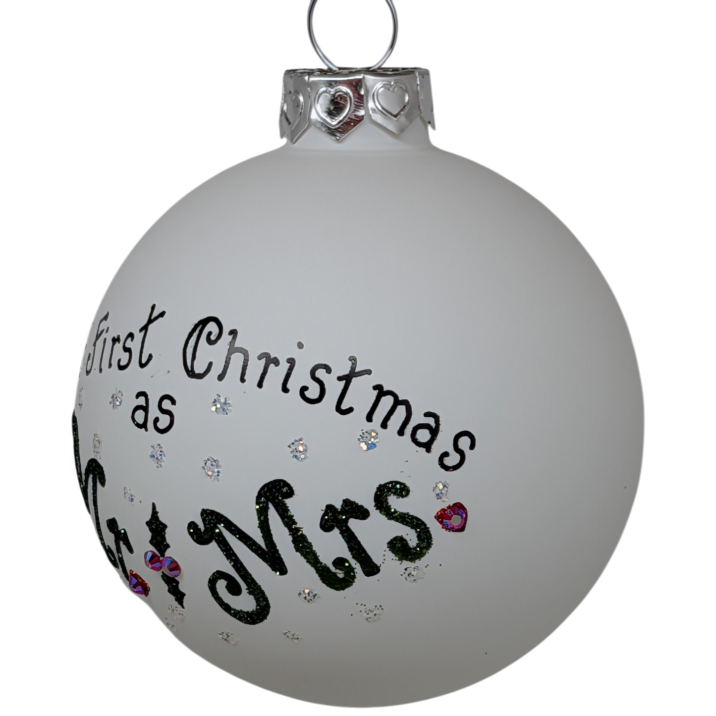 Christmas Keepsake Glass Ornament - First Christmas as Mr and Mrs