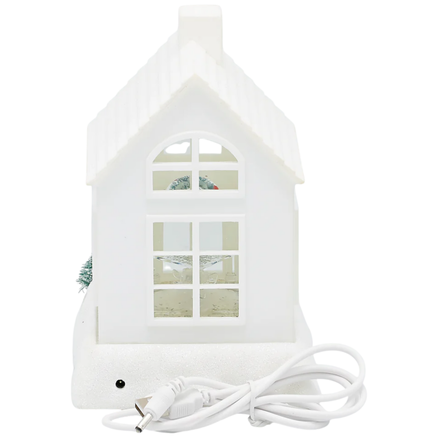 Lighted Swirl House with Trees & Wreath