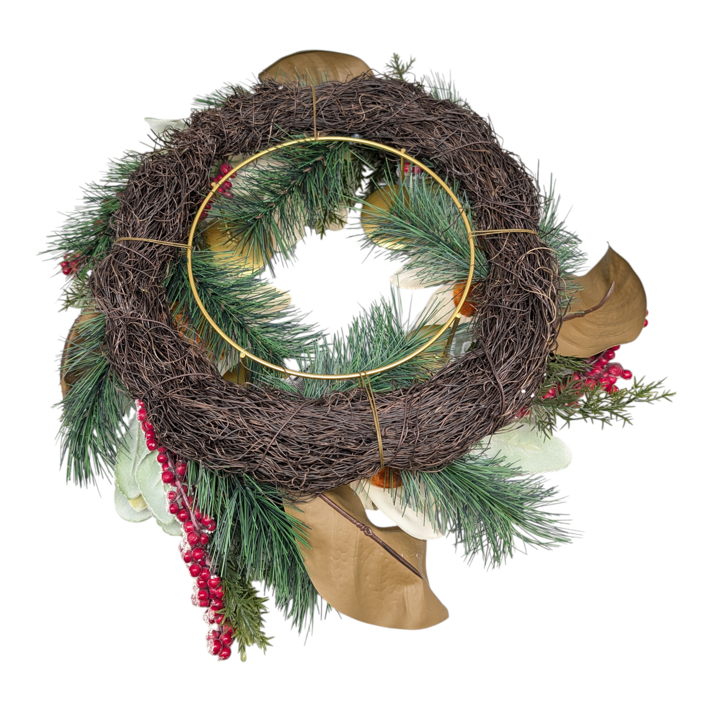 Magnolia Christmas Advent Wreath - 16 Inch