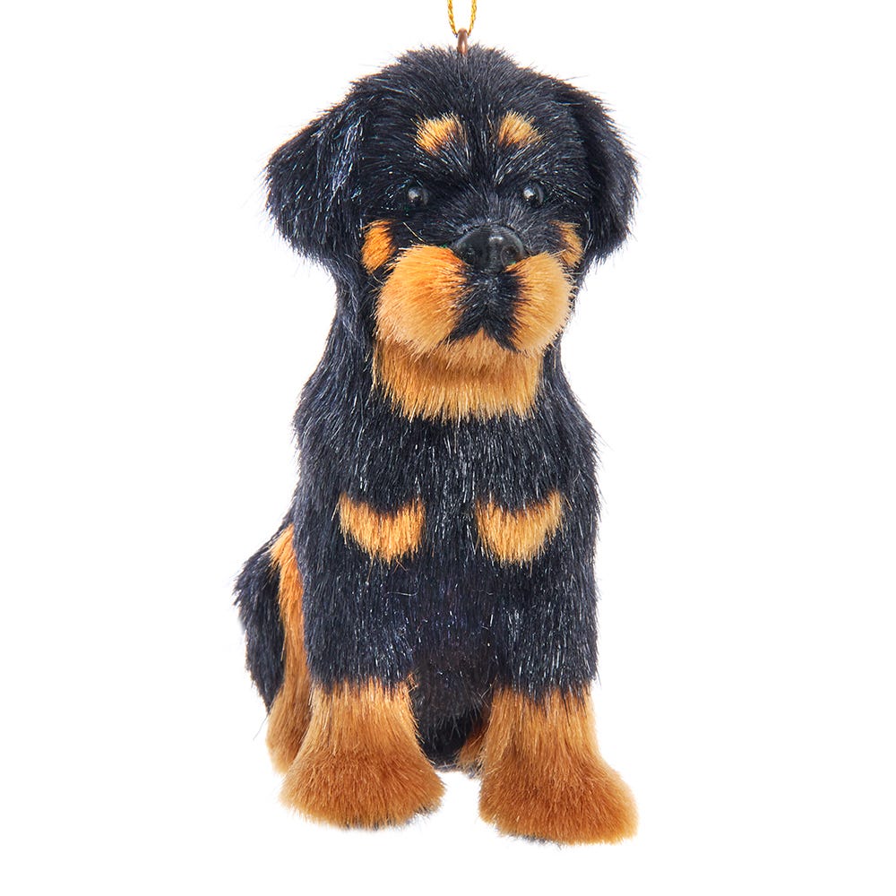 Furry Dog Ornament - Rotweiler