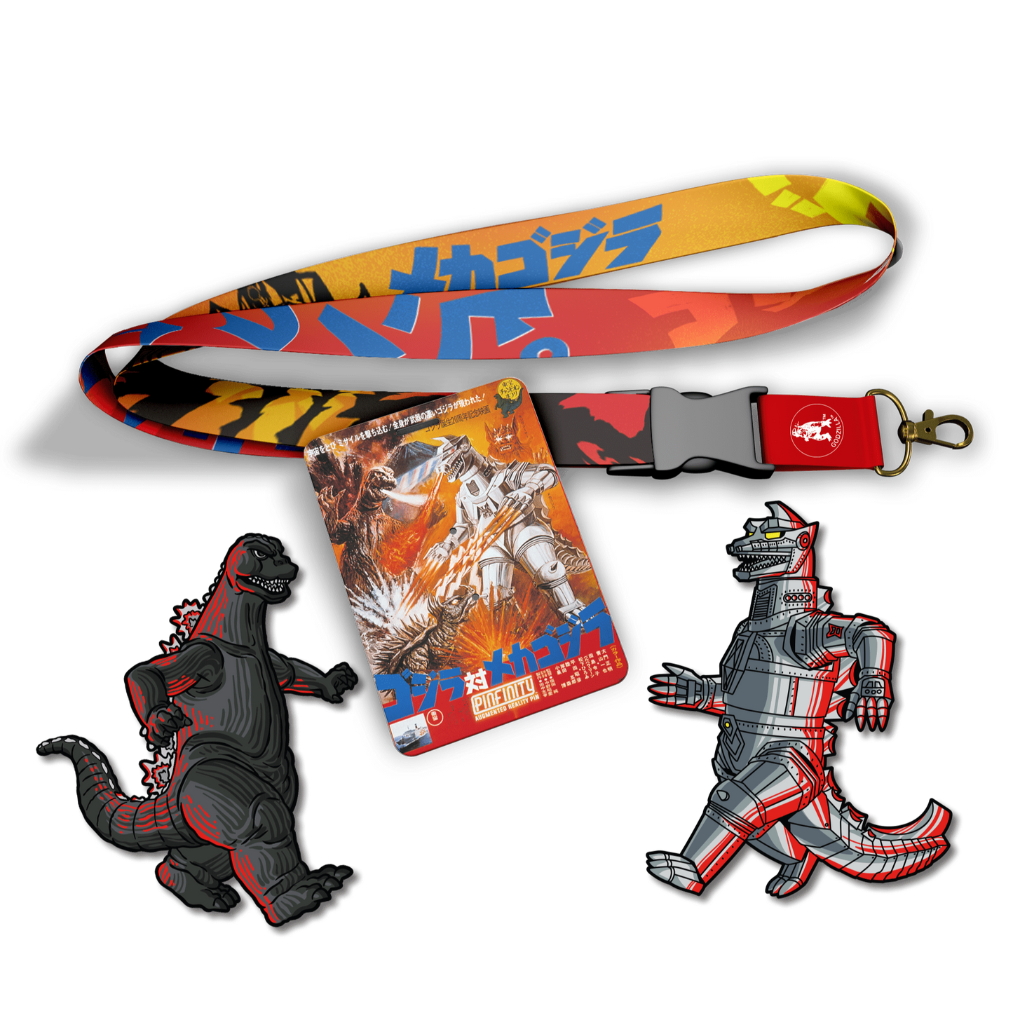 Godzilla VS Mechagodzilla Pin and Lanyard Set (Showa Era)