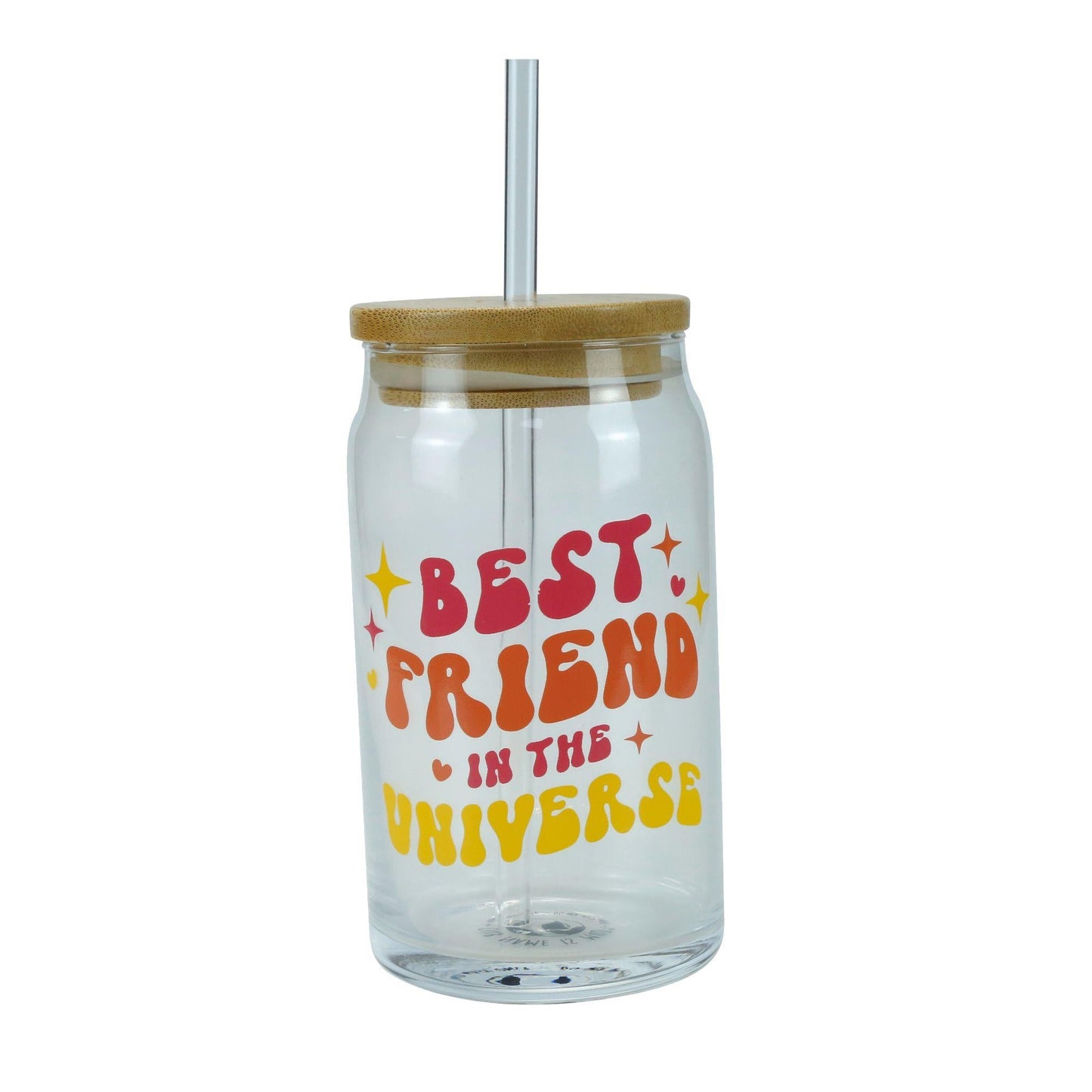 Best Friend Iced Coffee Glass with Straw