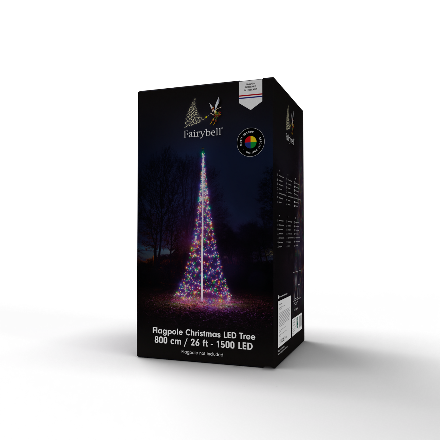 Fairybell 25 Foot Flagpole Tree - 1500 LED Multi Color