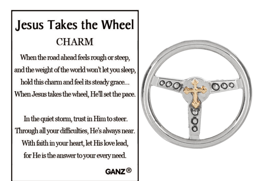Jesus Takes the Wheel Charm