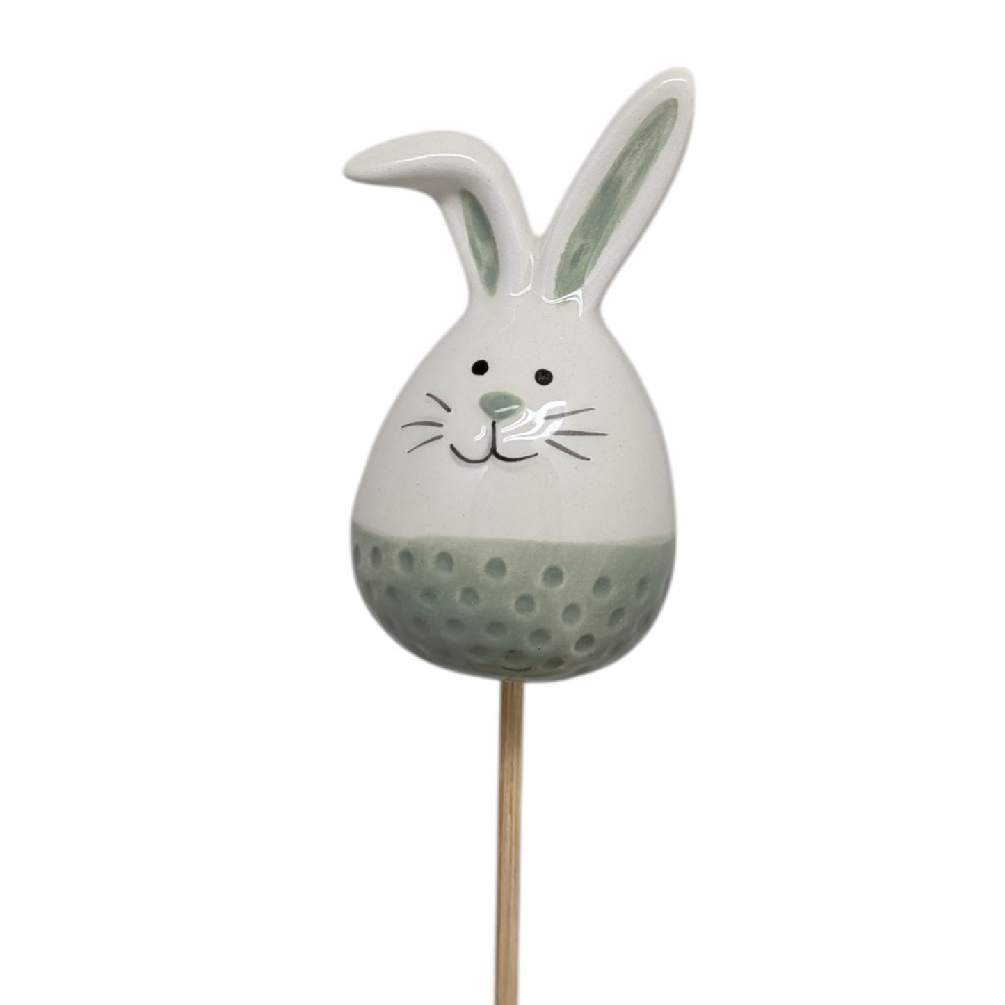 Ceramic Easter Bunny Floral Pick - Sage