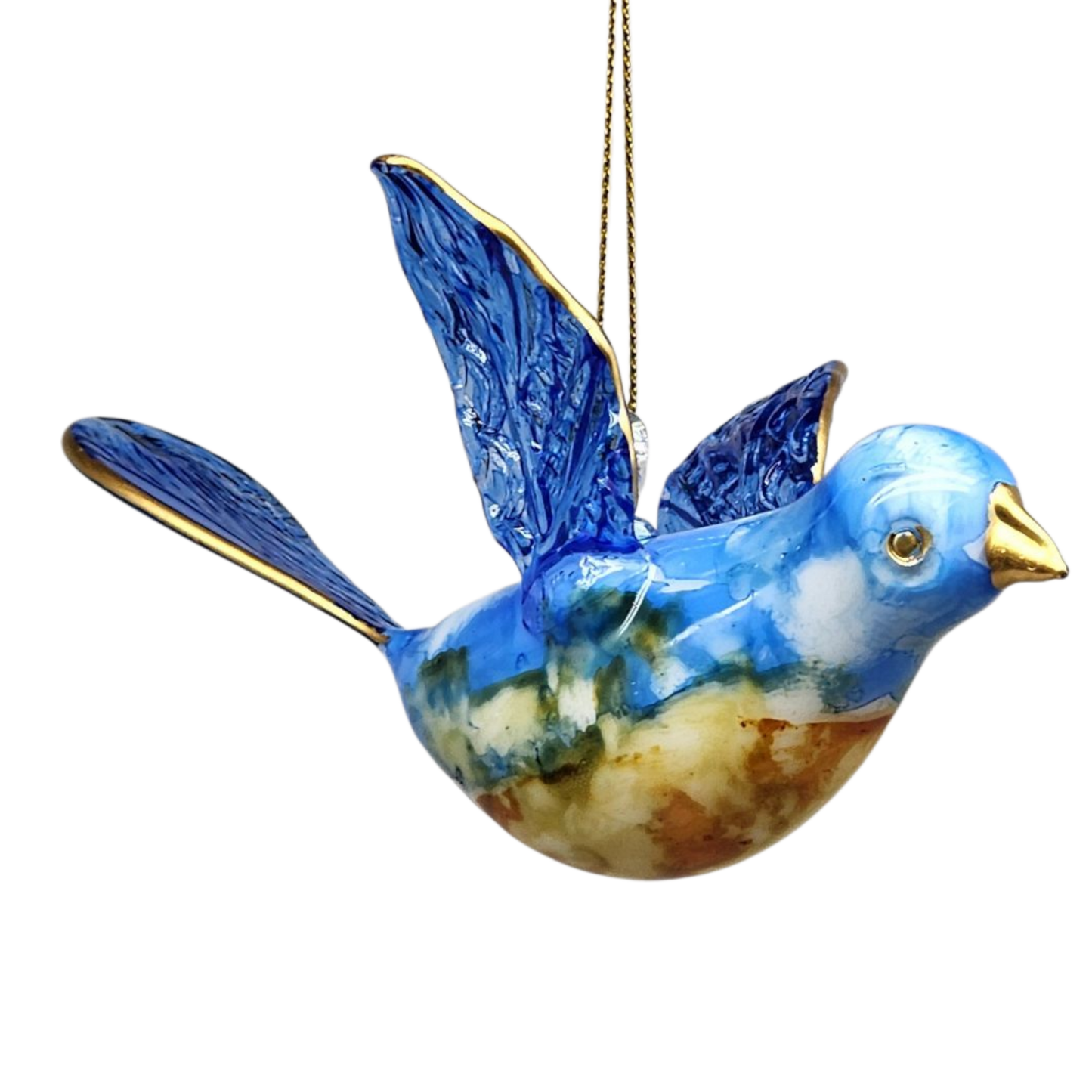 Blown Glass Bluebird - Azure Sky