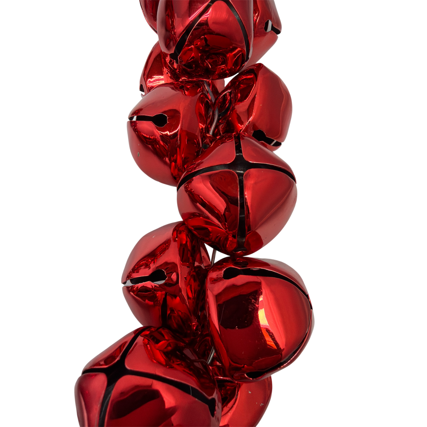 70 Inch Metal Jingle Bell Garland - Red