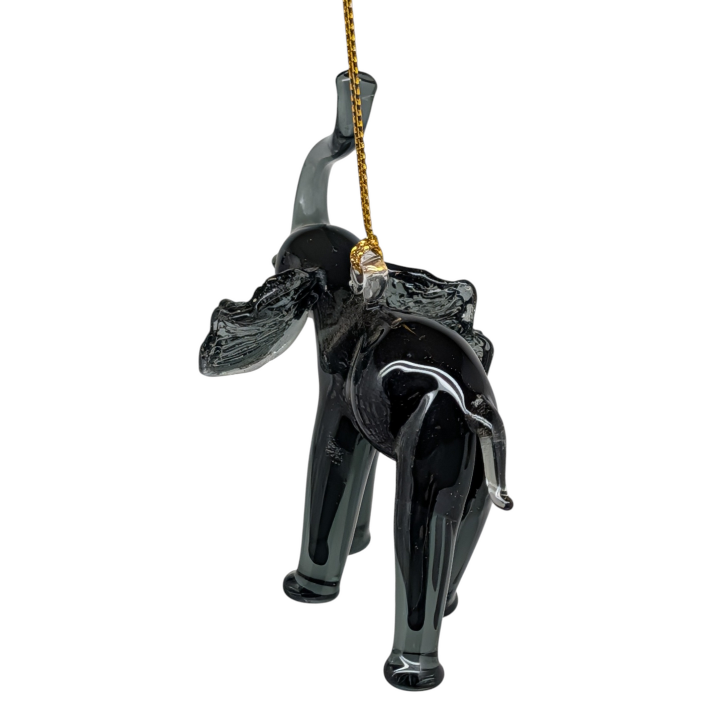 The Egyptian Glass Dark Emerald Elephant Ornament