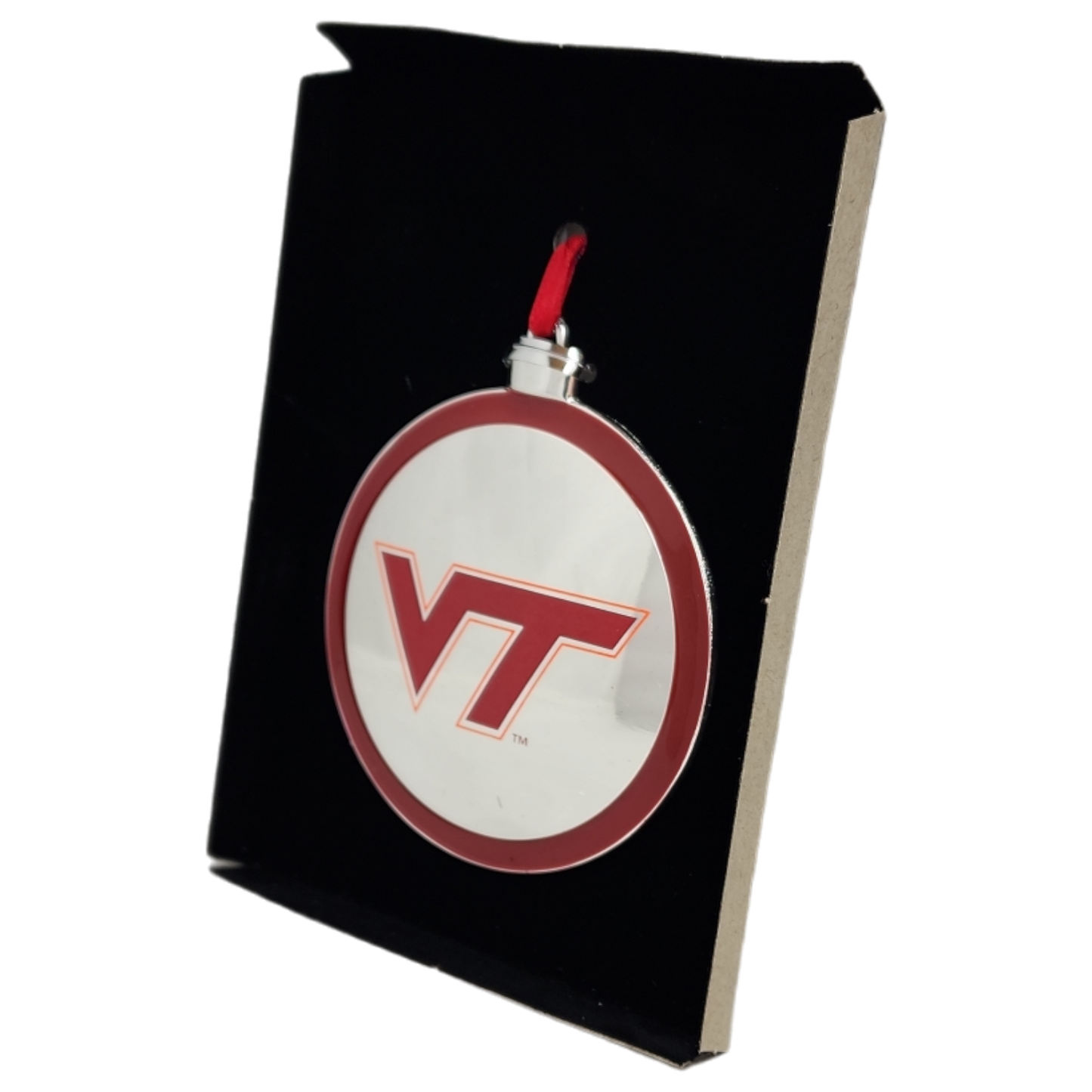 Silver Plated College Logo Ornament - Virginia Tech