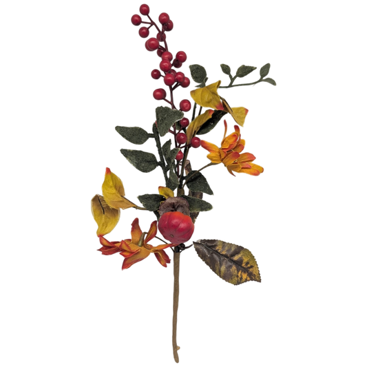13 inch Faux Harvest Floral Pick With Berries